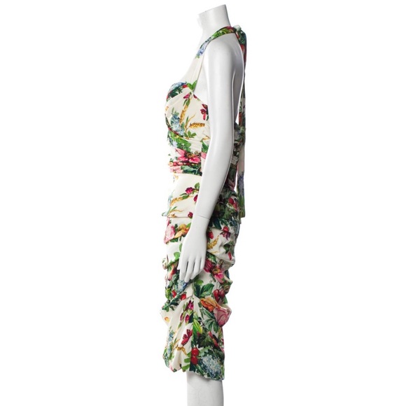 Dolce and Gabbana 🦋 Silk Midi Length Dress Retail: $3360 - Picture 12 of 13